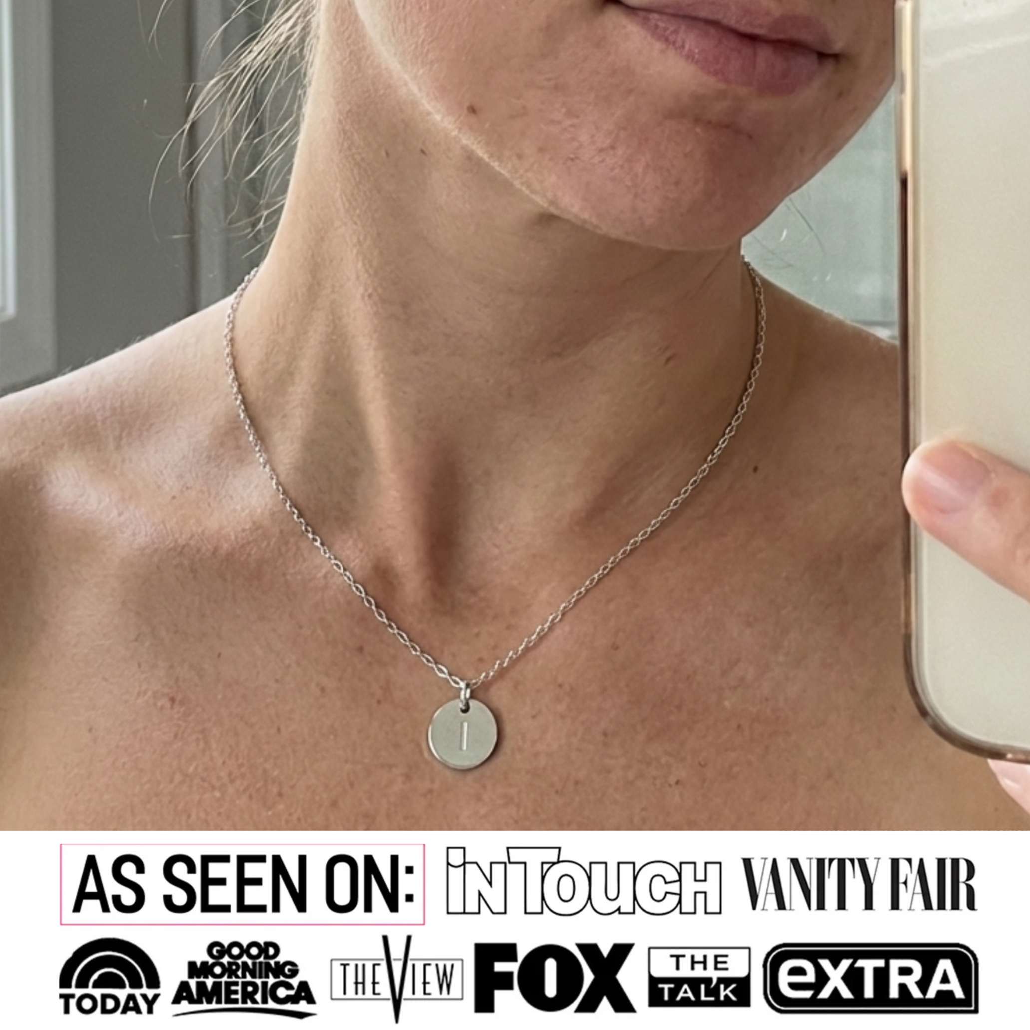 Summer Collection 18k White Gold Plated Engraved Initial Letter Pendant Necklace