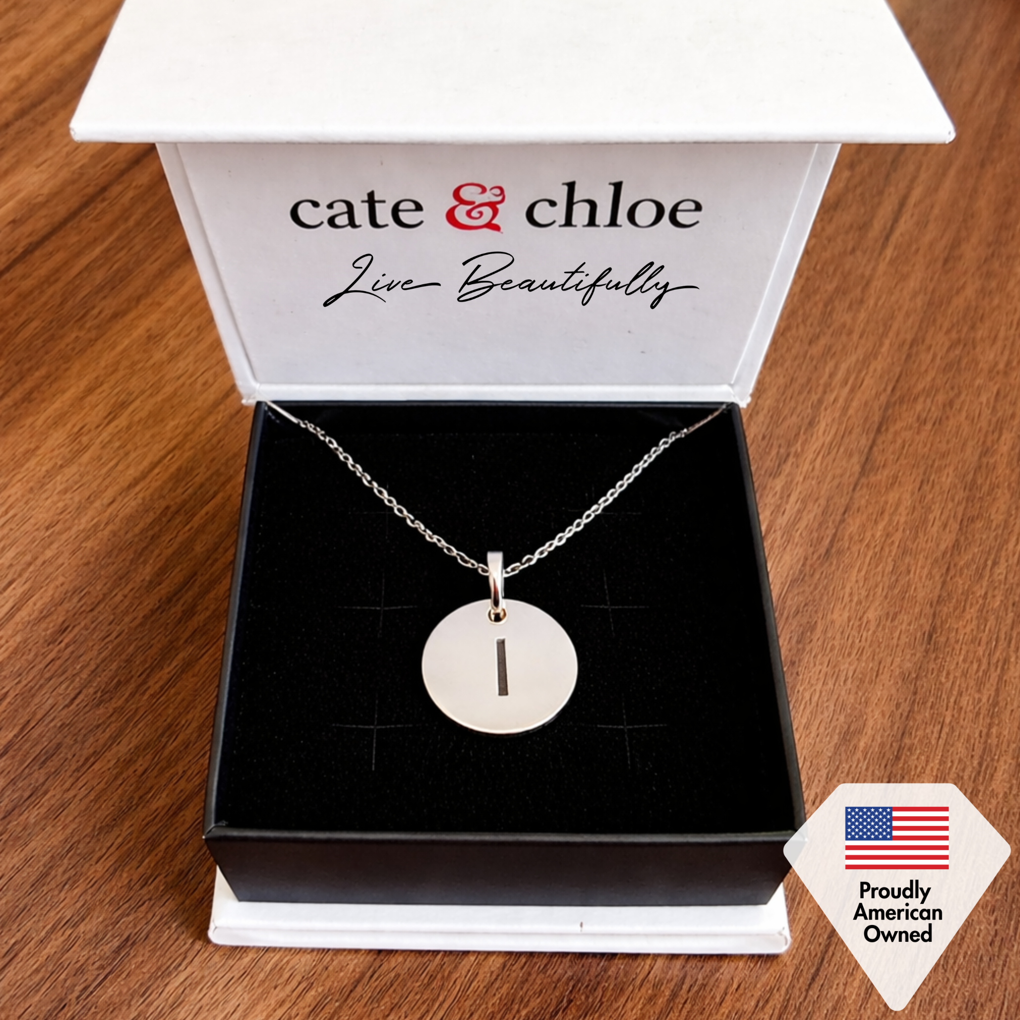 Summer Collection 18k White Gold Plated Engraved Initial Letter Pendant Necklace