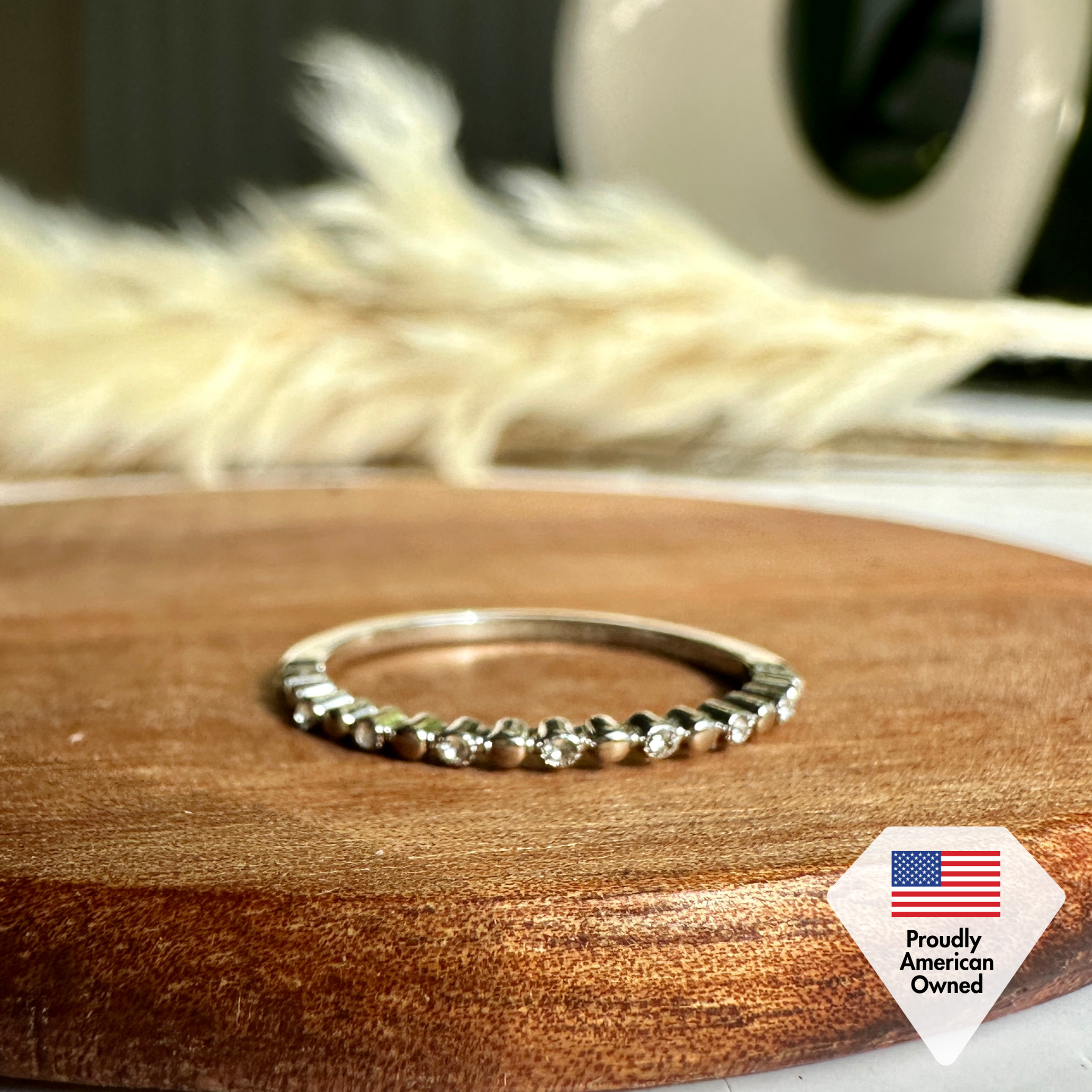 Illiana 18k White Gold Plated Ring with Round Cut Swarovski Crystals