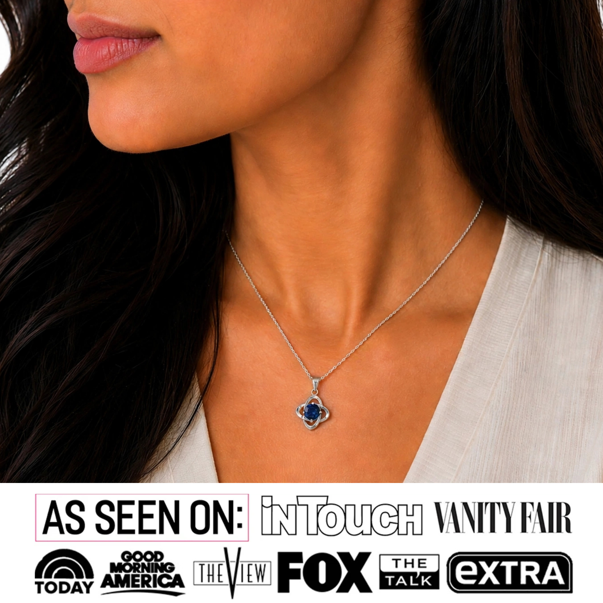 Infinity 18k White Gold Plated Birthstone Flower Necklace with Swarovski Crystal