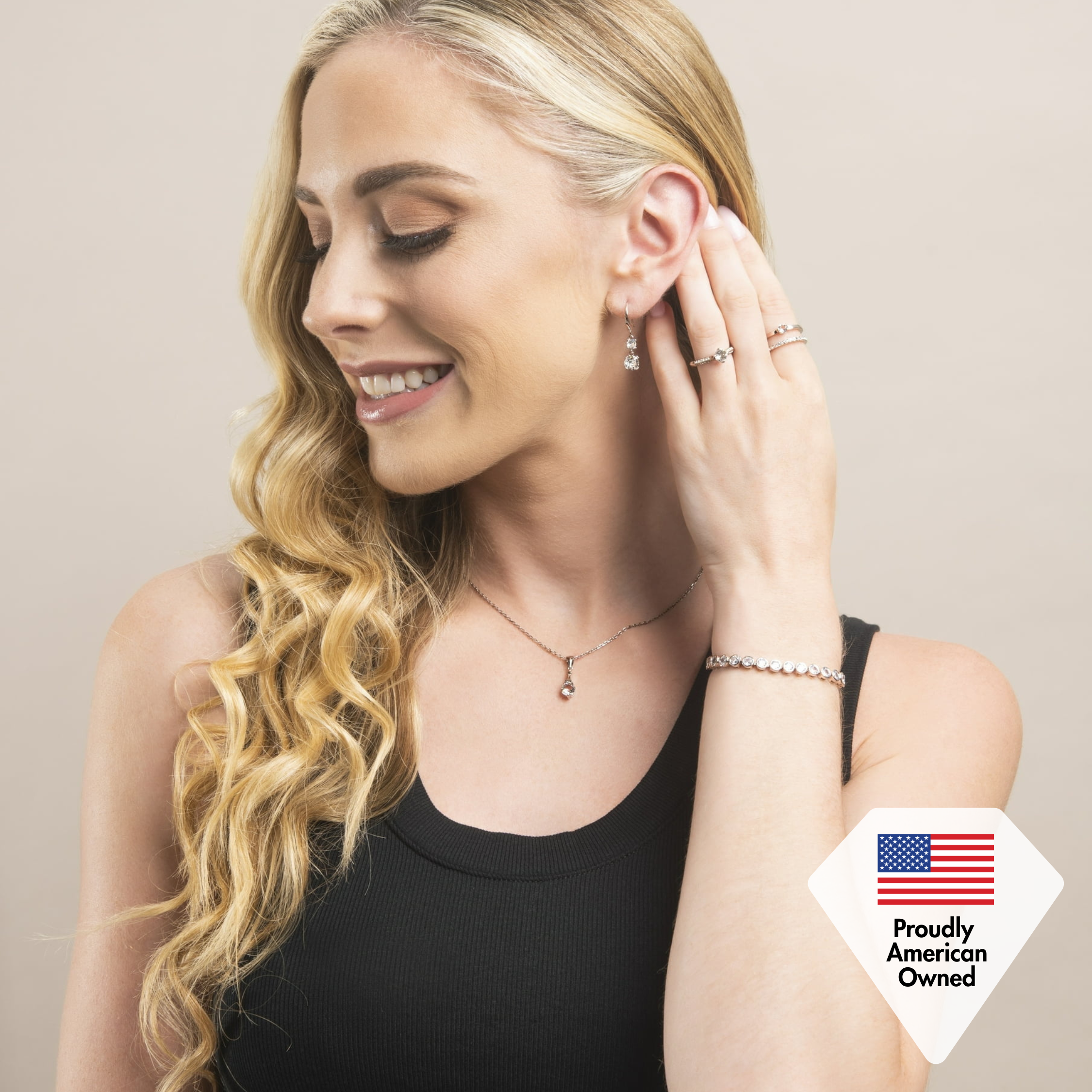 Calliope, Sage, Isla 18k White Gold Plated Necklace for Women (Set of 3)