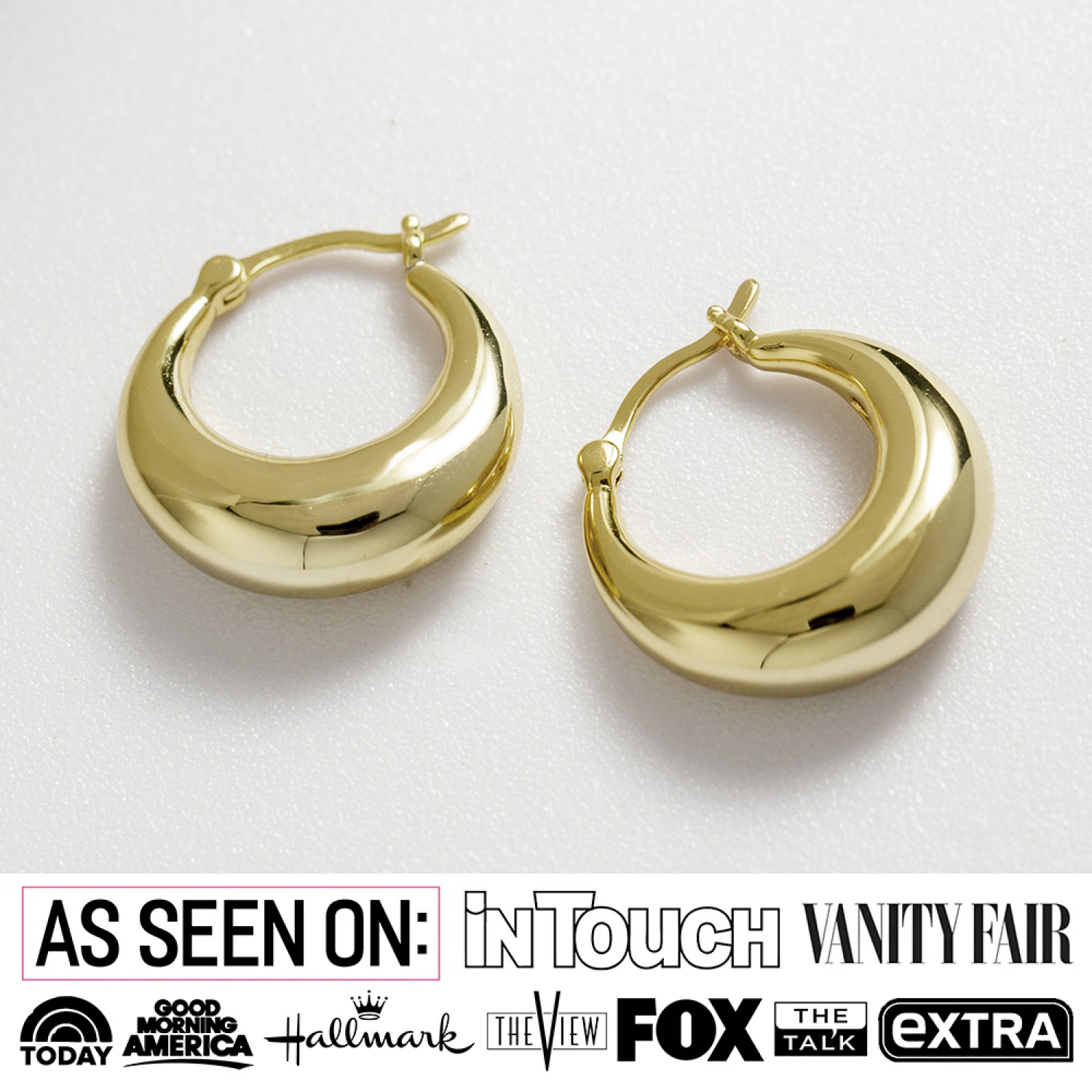Jacqueline 18k White Gold Plated Hoop Earrings