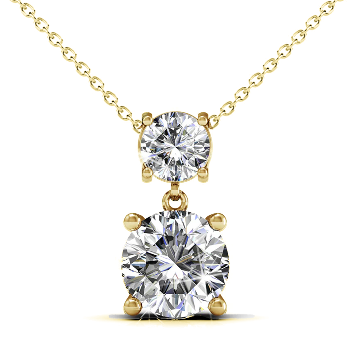 Jasmine 18k White Gold Plated Drop Necklace with Swarovski Crystal