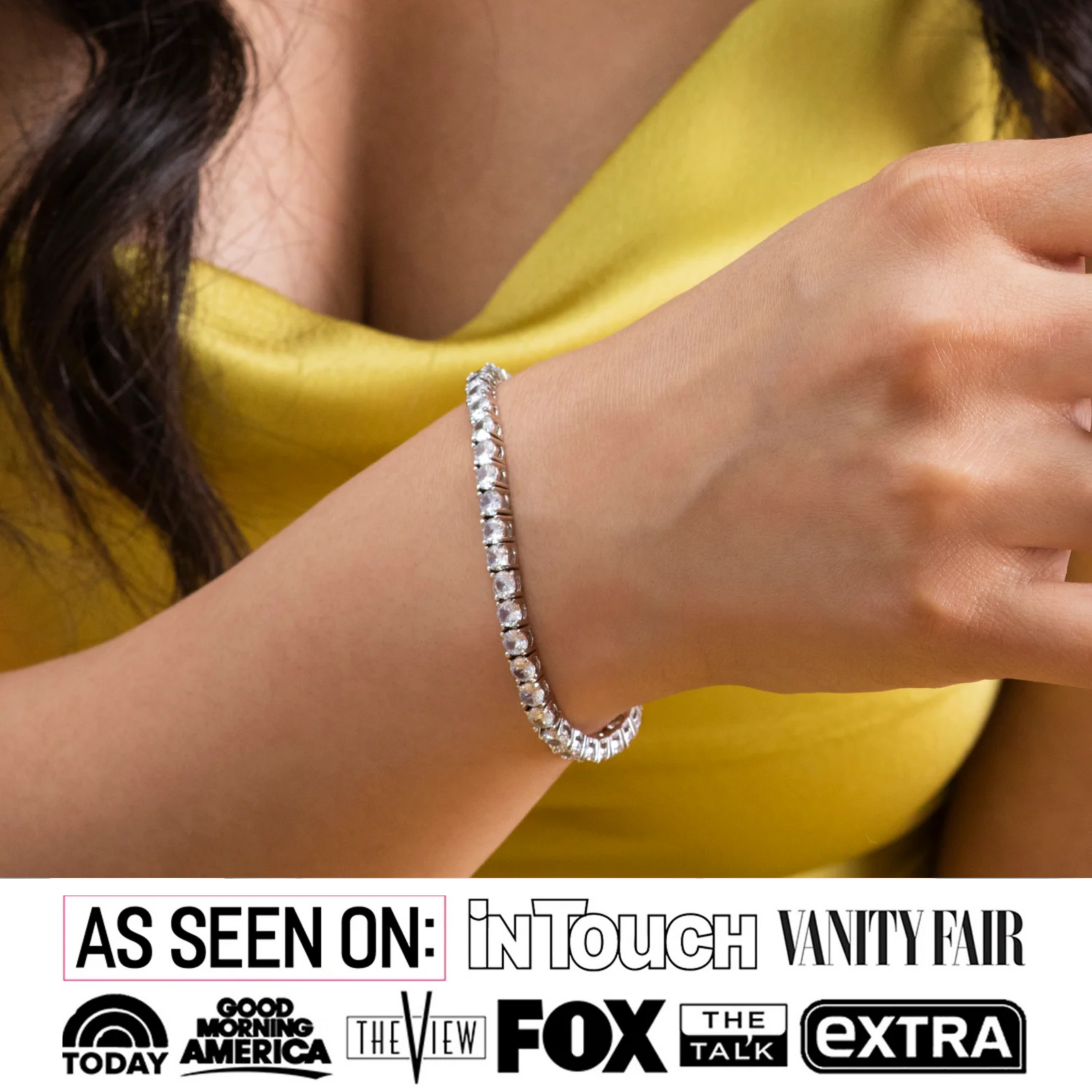 Kaylee 18k White Gold Plated Tennis Bracelet with Simulated Diamond Crystals