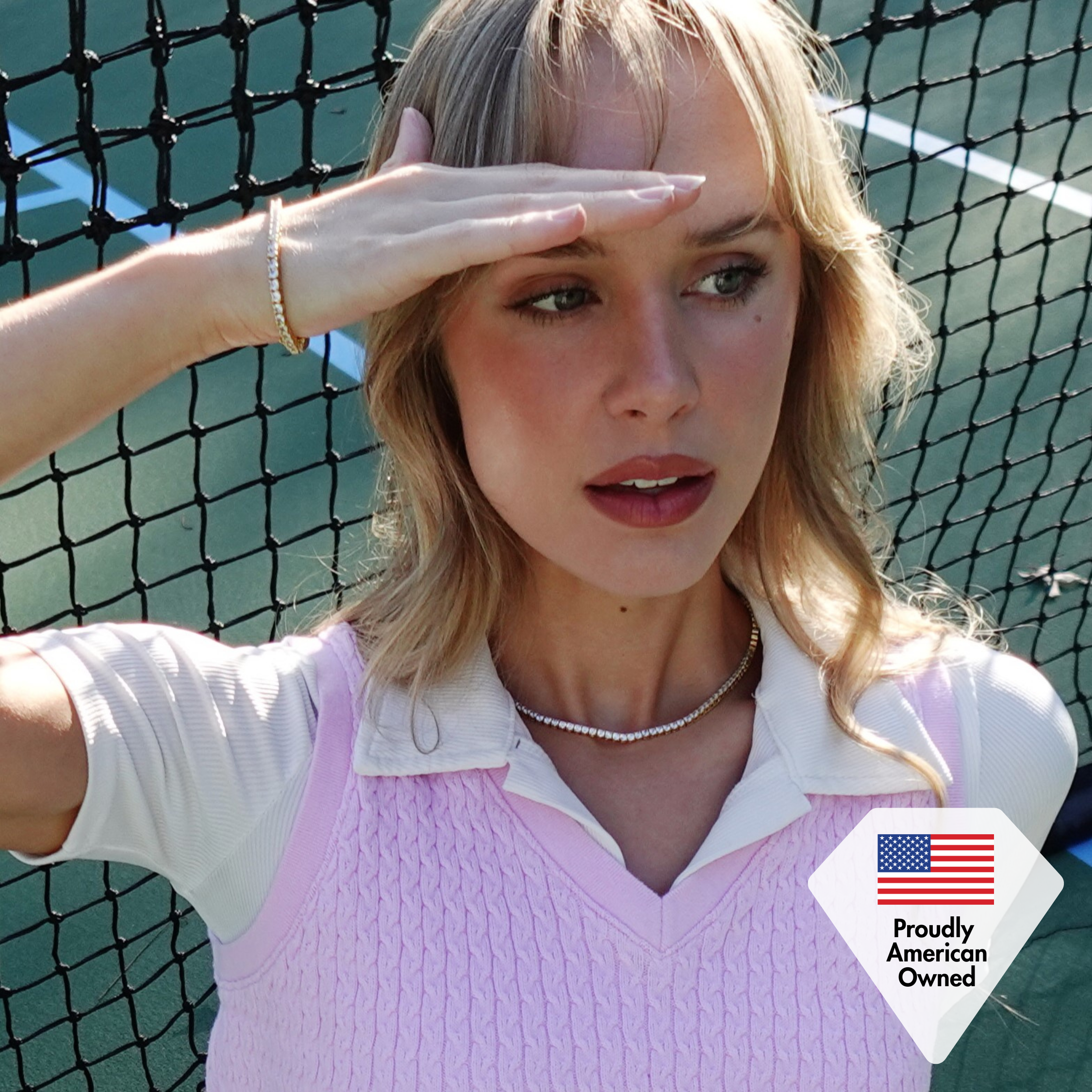 Kaylee 18k White Gold Plated Necklace with Simulated Diamond Crystals