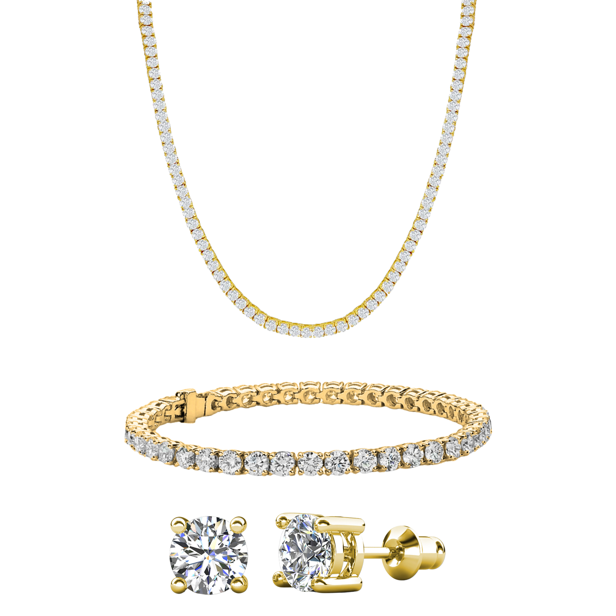 Kaylee 18k White Gold Plated Jewelry Set with Simulated Diamond Crystals (Pack of 3)