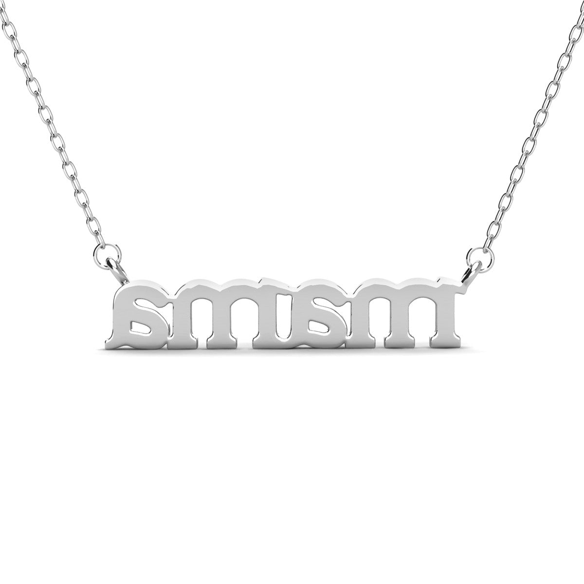 Kelly 18k White Gold Plated Mama Necklace with Swarovski Crystals