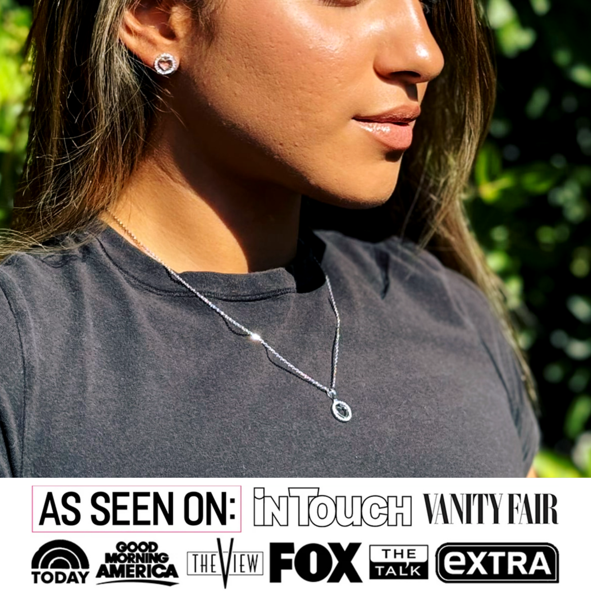 Khaleesi 18k White Gold Plated Silver Heart Necklace and Earring Set with Swarovski Crystals