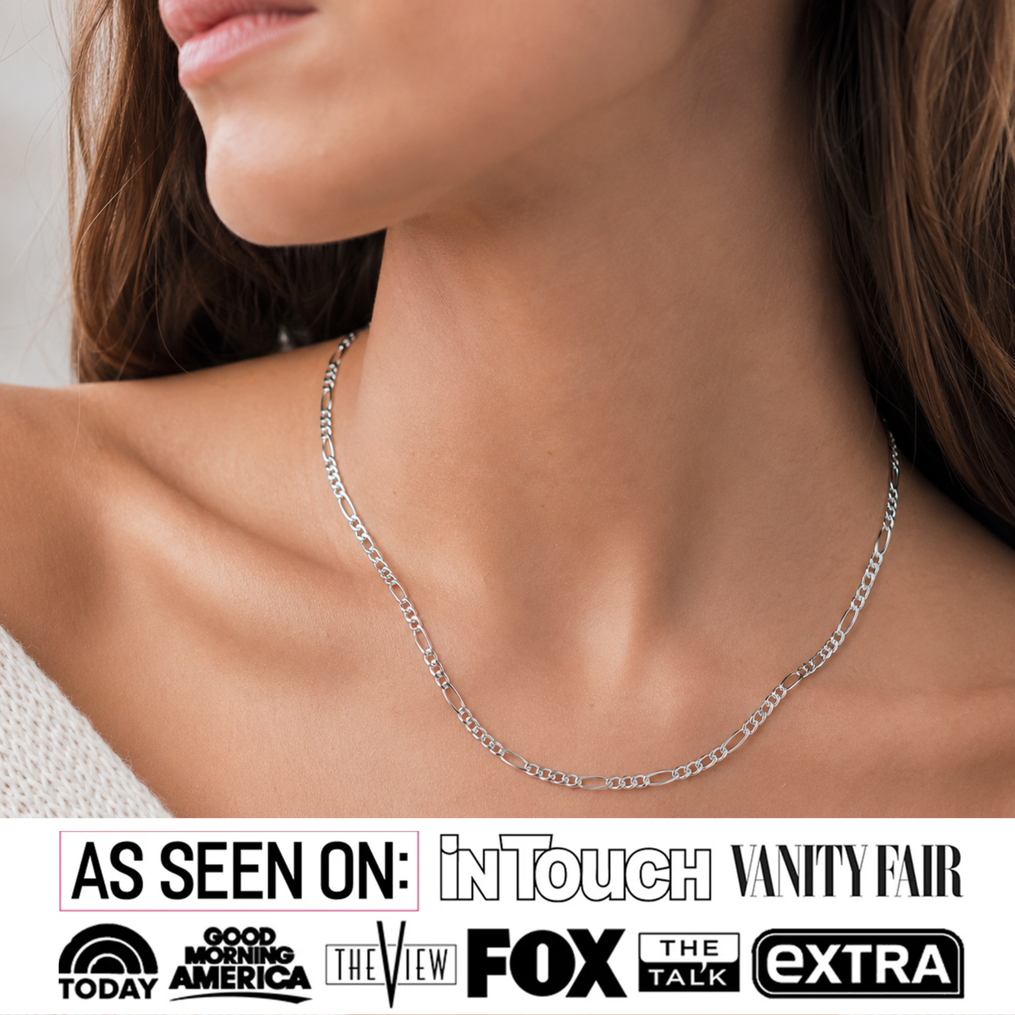 Lainey 18k White Gold Plated Stacking Necklace Chain
