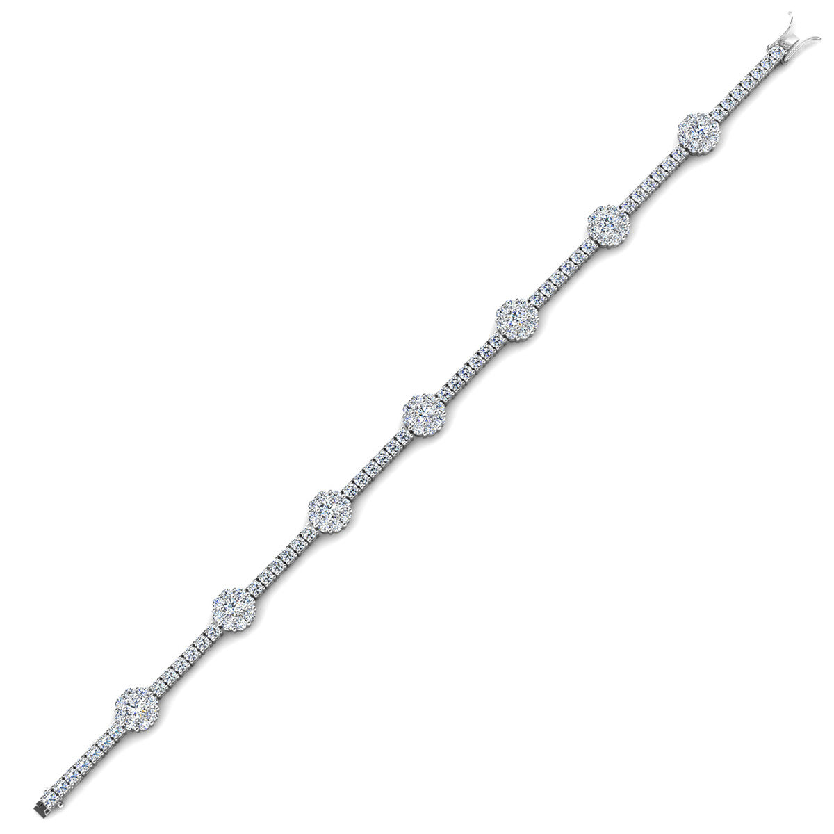 Leah 18k White Gold Plated Tennis Bracelet with Simulated Diamond Crystals