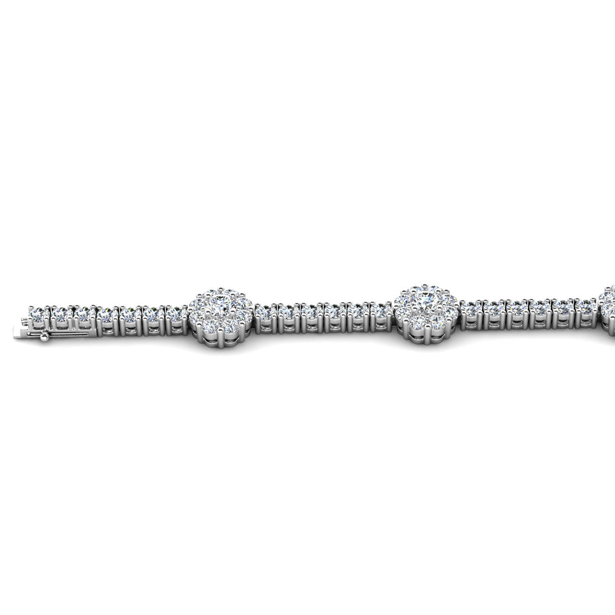 Leah 18k White Gold Plated Tennis Bracelet with Simulated Diamond Crystals