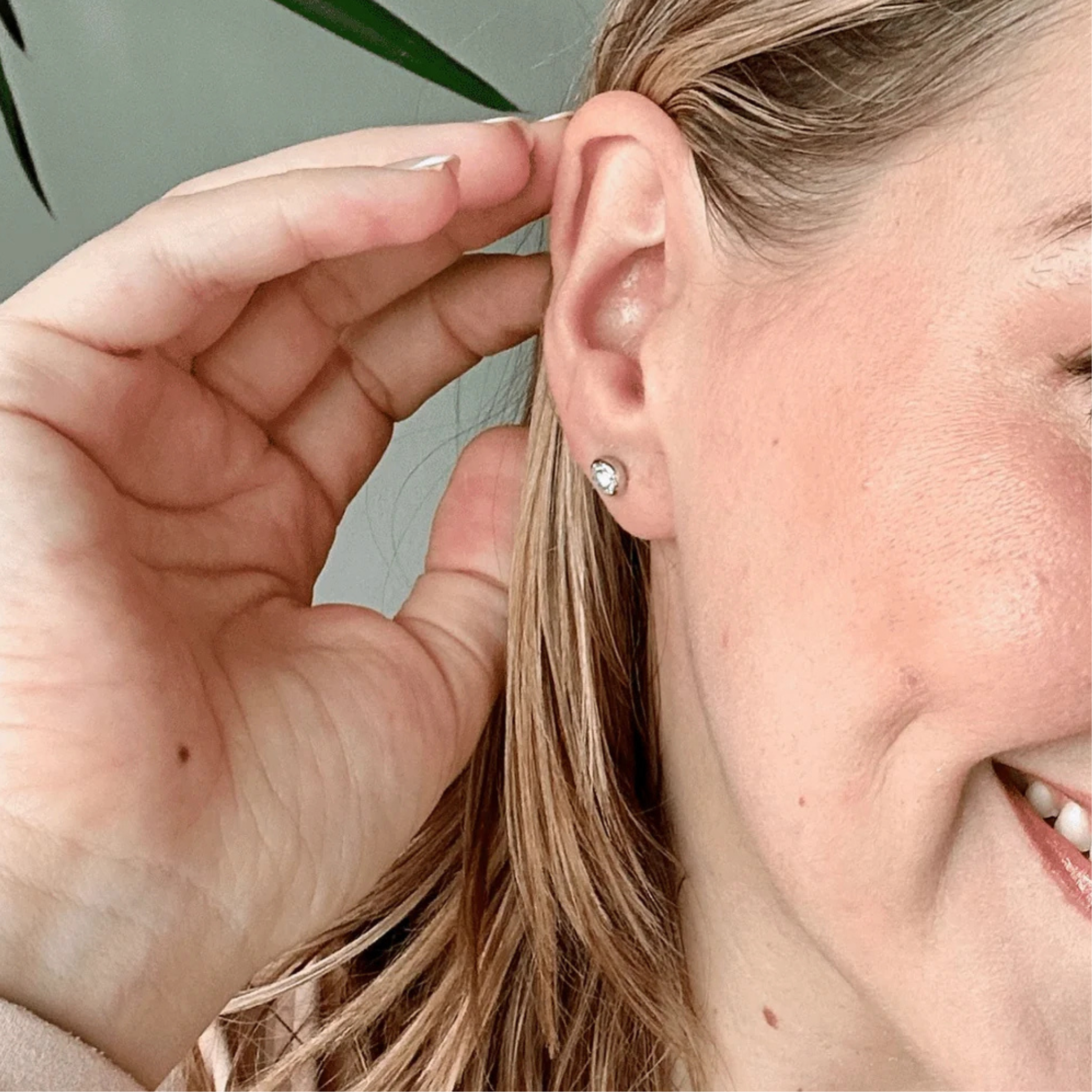 Blaire 18k White Gold Plated Stud Earrings with Round Cut Swarovski Crystals - FAB FAV