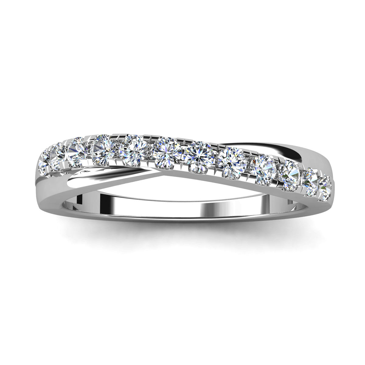 Moissanite by Cate & Chloe Emerson Sterling Silver Ring with Moissanite and 5A Cubic Zirconia Crystals