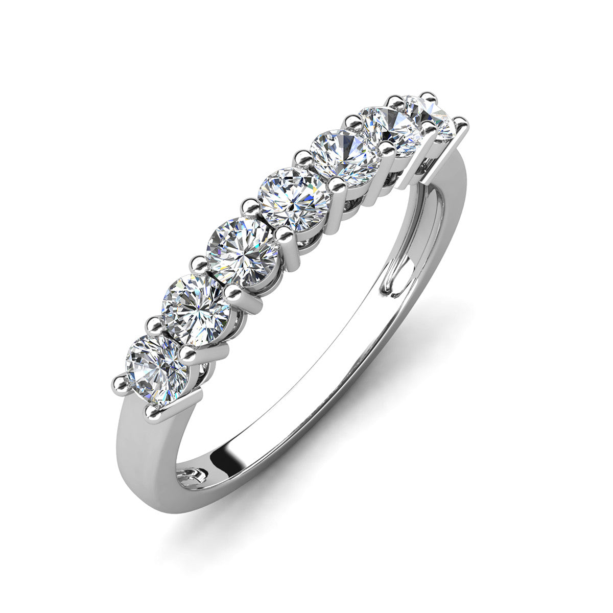 Moissanite by Cate & Chloe Josephine Sterling Silver Ring with Moissanite and 5A Cubic Zirconia Crystals