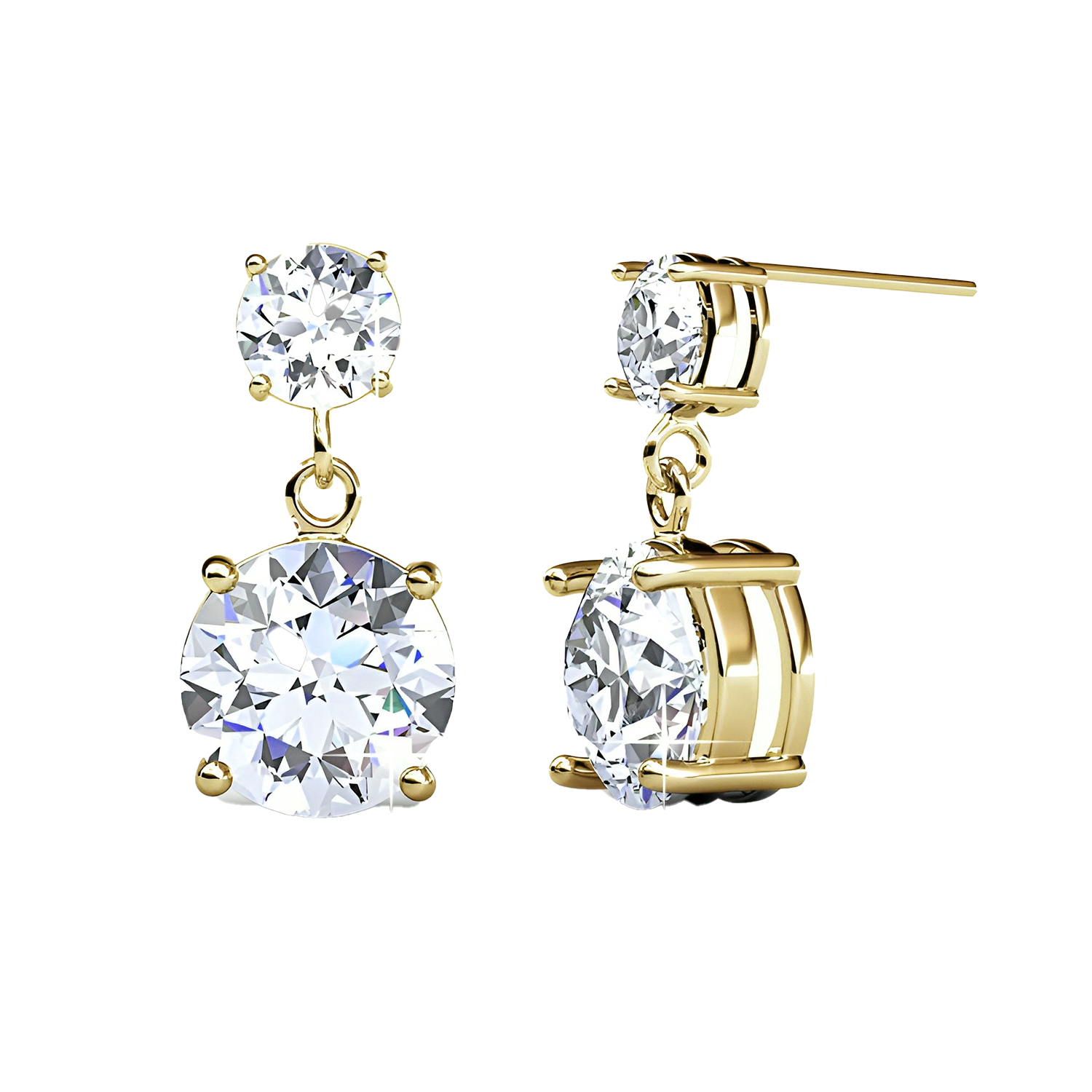 Jasmine 18k White Gold Plated Drop Earrings with Swarovski Crystals