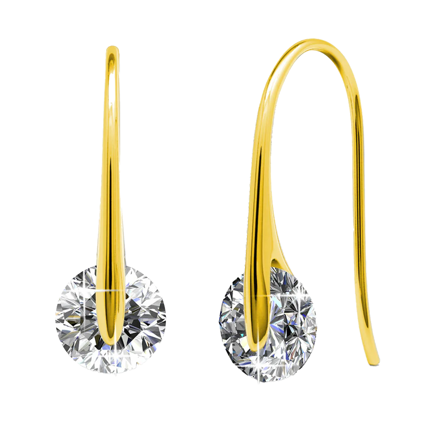 McKayla 18k White Gold Plated Drop Earrings with Swarovski Crystals for Women