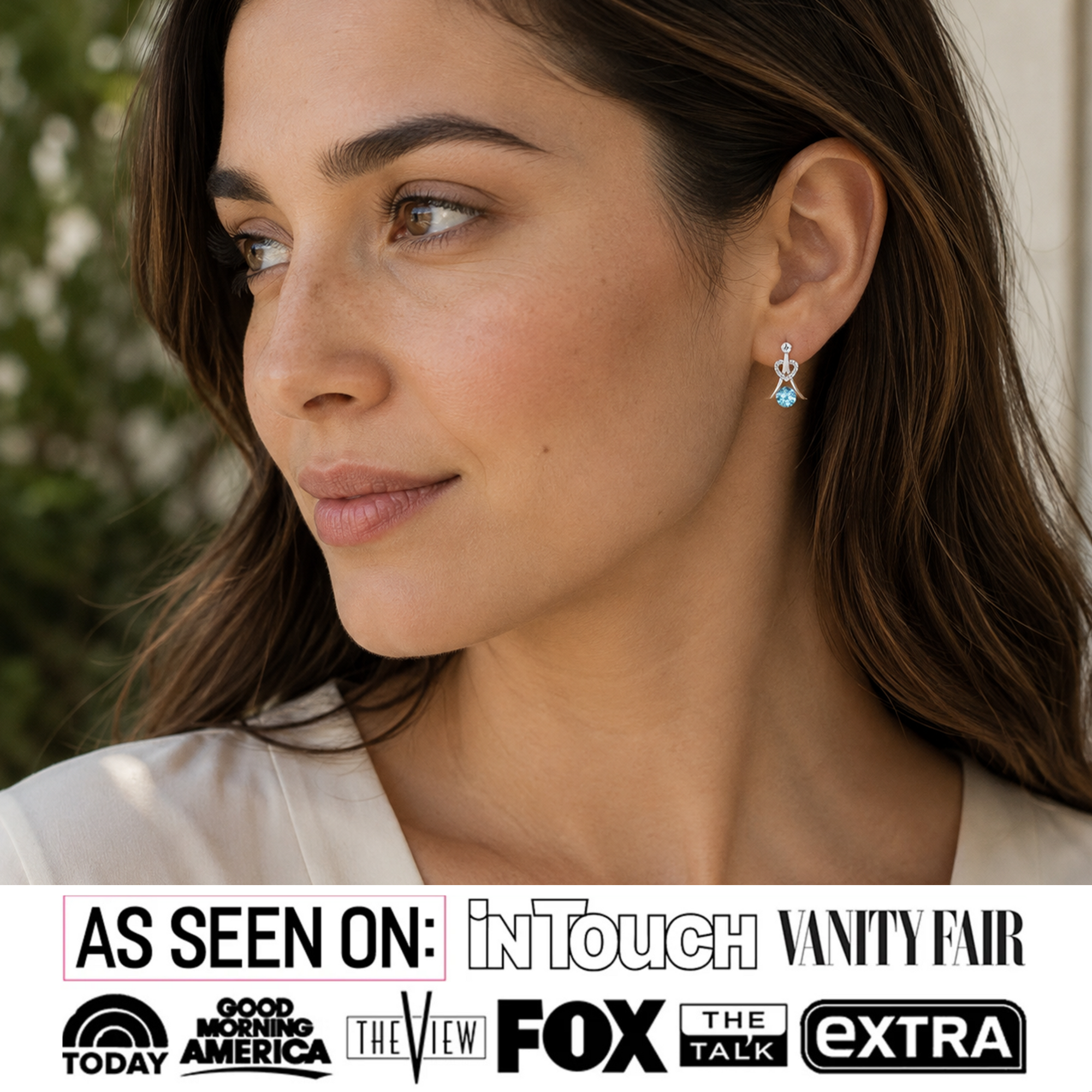 Serenity Birthstone 18k White Gold Plated Drop Earrings with Round Cut Swarovski Crystals