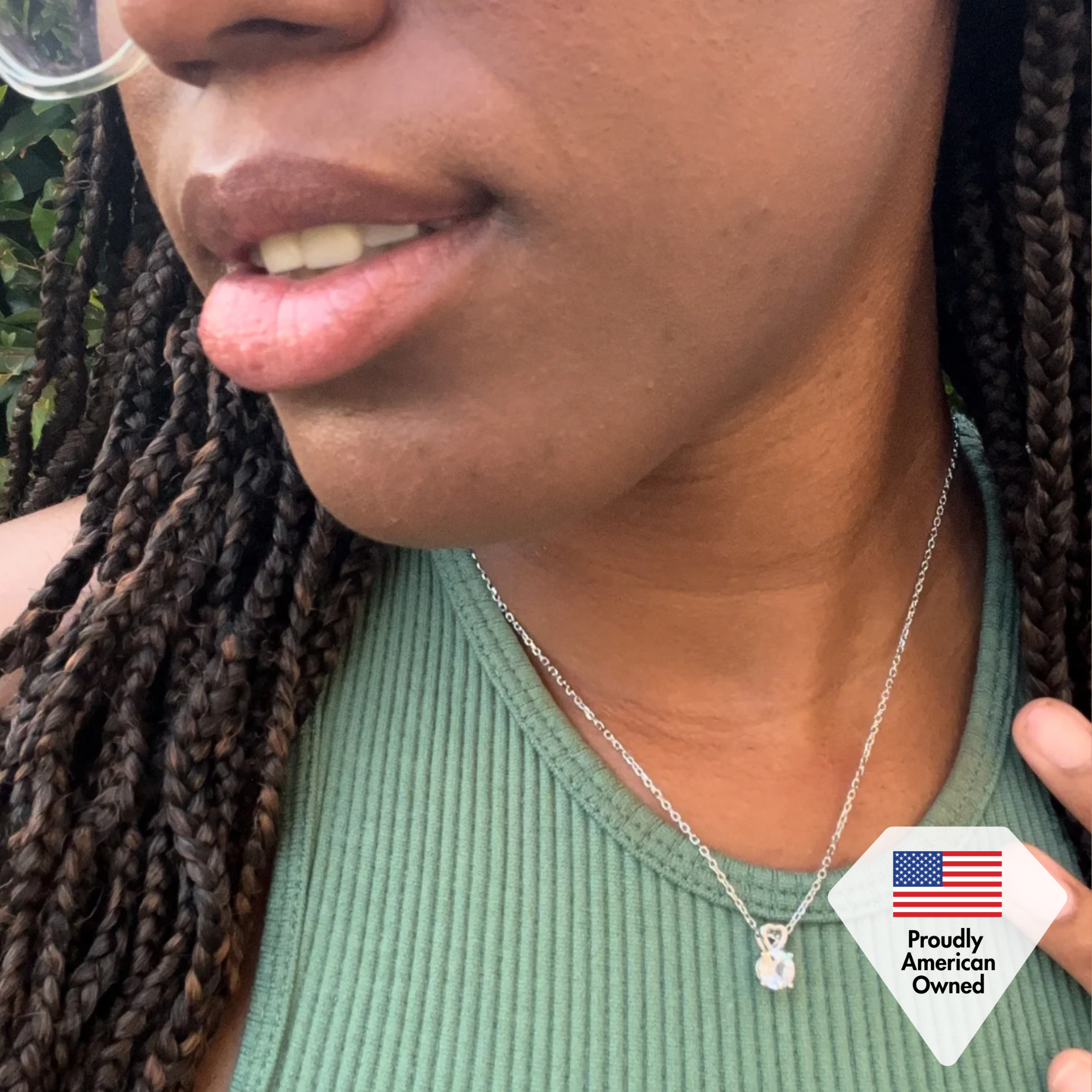 Marian“激情”18k 白金镀施华洛世奇吊坠项链