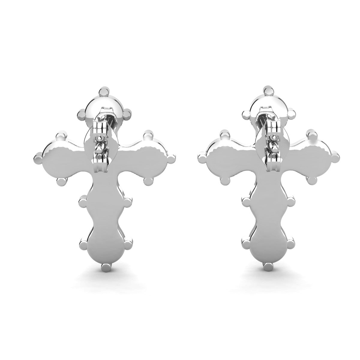 Marissa 18k White Gold Plated Cross Stud Earrings with Swarovski Crystals