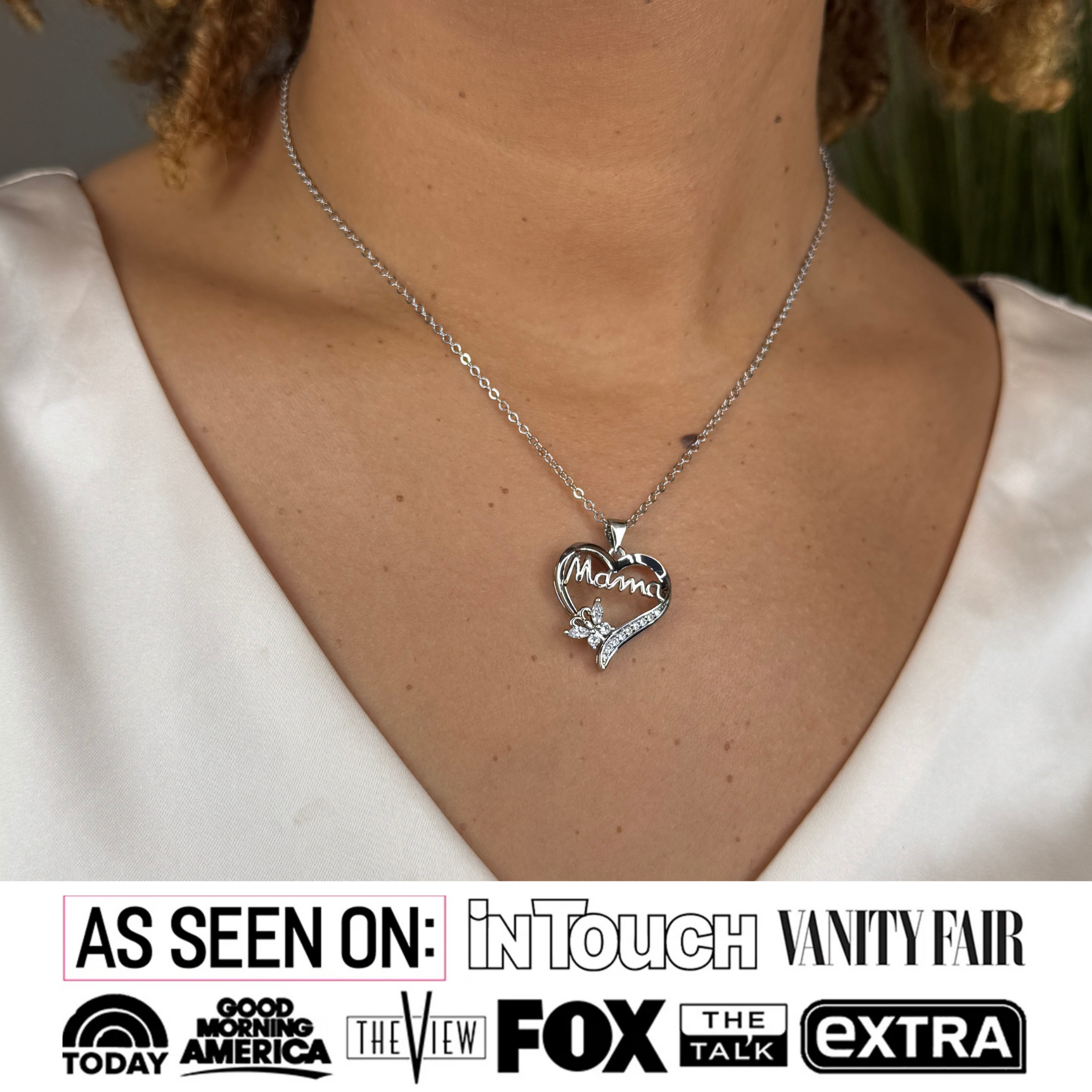 Mom 18k White Gold Plated Necklaces with Swarovski Crystals and Message Card