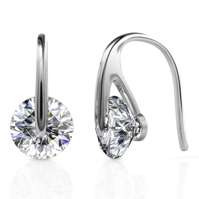 McKayla 18k White Gold Plated Drop Earrings with Swarovski Crystals