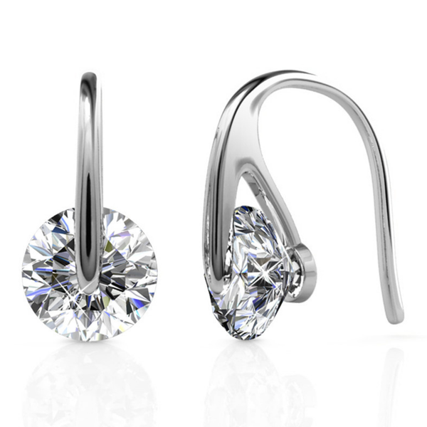 McKayla 18k White Gold Plated Drop Earrings with Swarovski Crystals