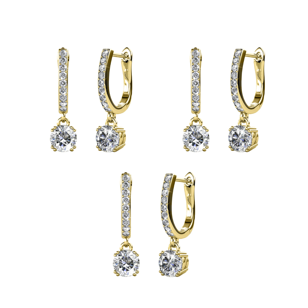 McKenzie 18k White Gold Plated Drop Dangle Earrings with Swarovski Crystals