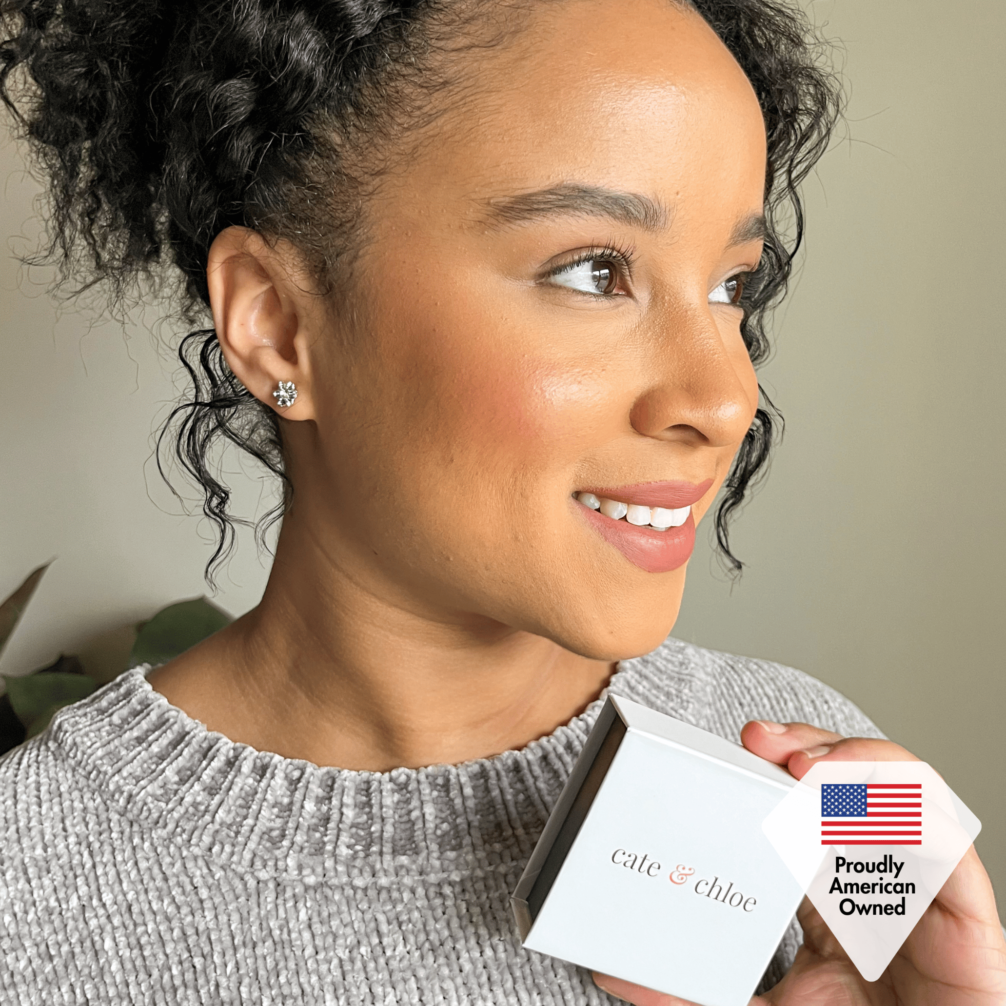 Millie 18k White Gold Plated Stud Earrings and Necklace Jewelry Set with Swarovski Crystals