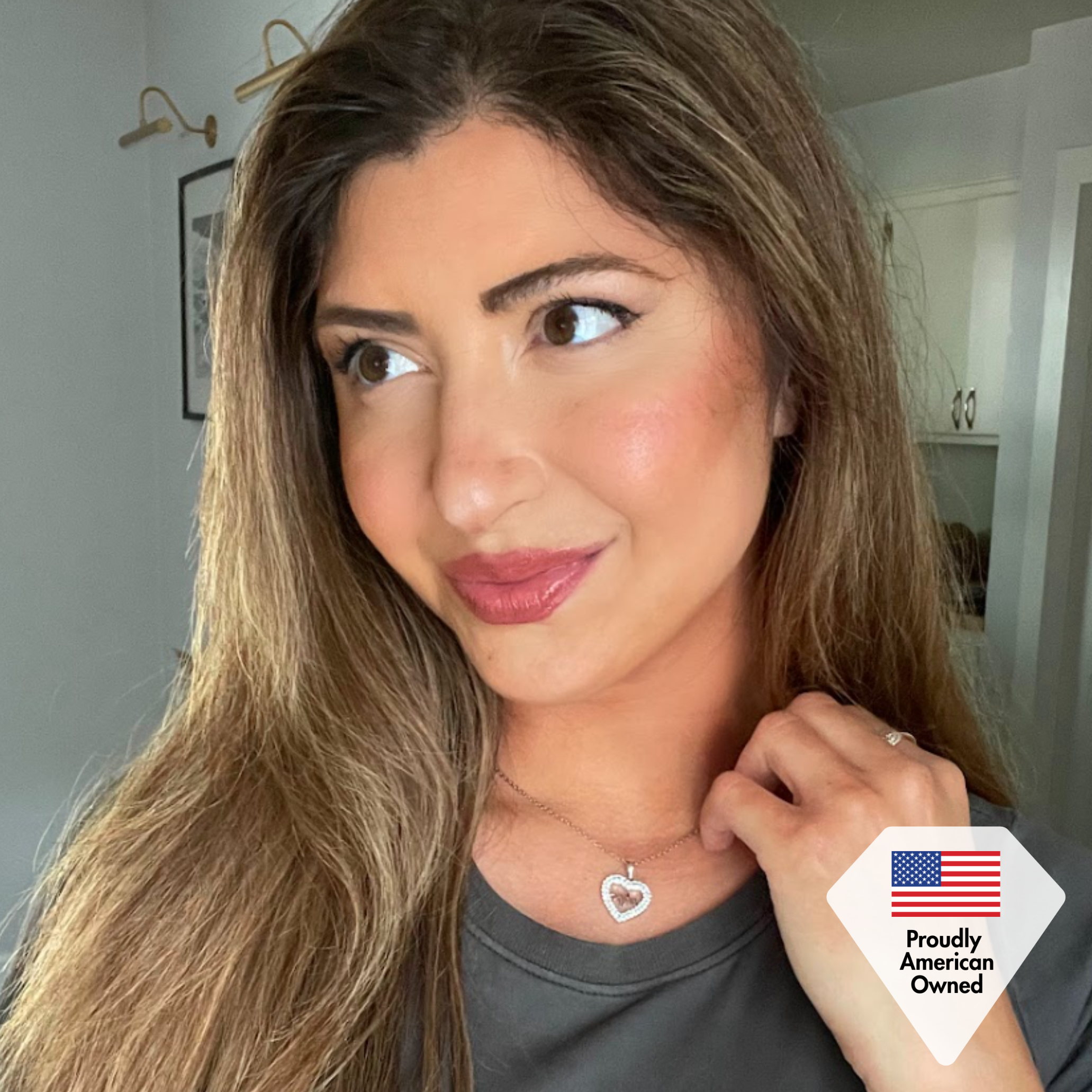 Molly 18k White Gold Plated Heart Necklace with Swarovski Crystals