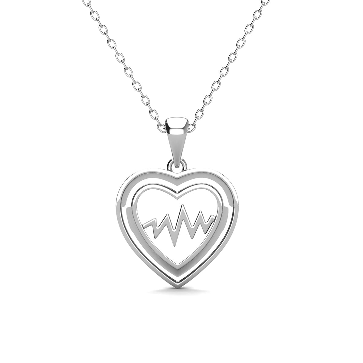Molly 18k White Gold Plated Heart Necklace with Swarovski Crystals