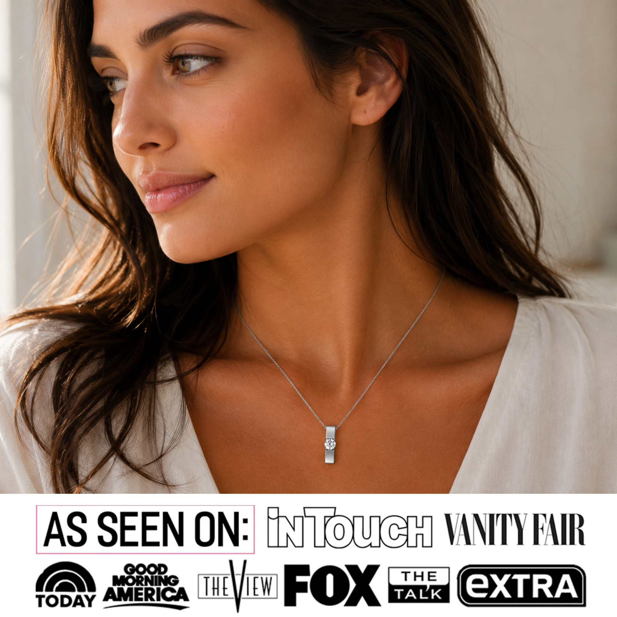 Nailea 18k White Gold Plated Pendant Necklace with Swarovski Crystals