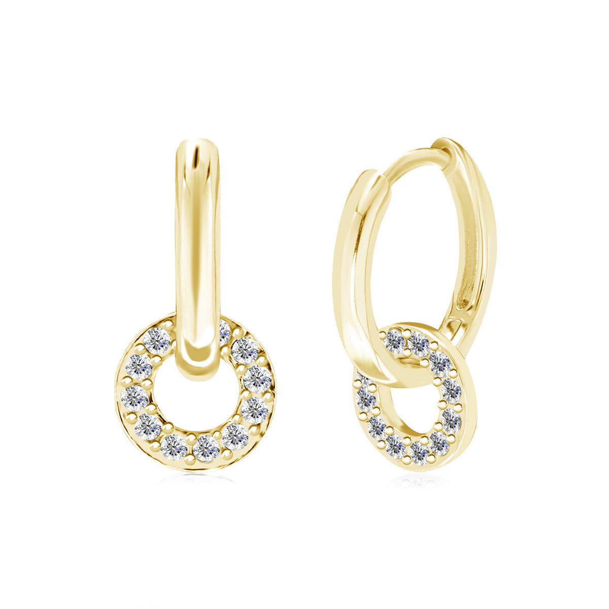 Nala 18k White Gold Plated Hoop Earrings with Swarovski Crystals