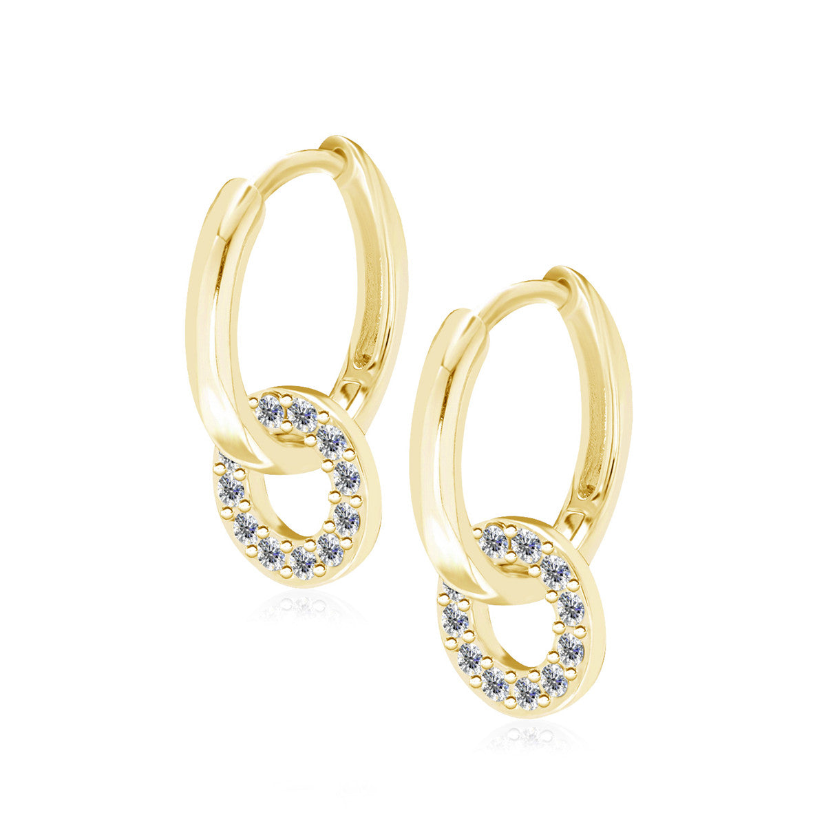 Nala 18k White Gold Plated Hoop Earrings with Swarovski Crystals