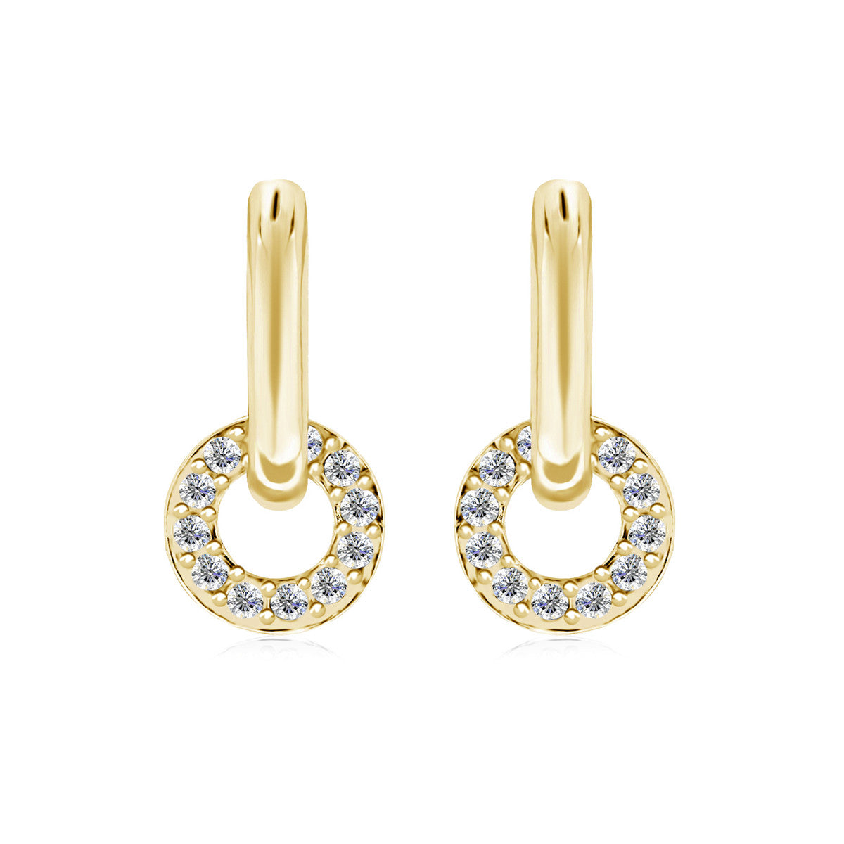 Nala 18k White Gold Plated Hoop Earrings with Swarovski Crystals