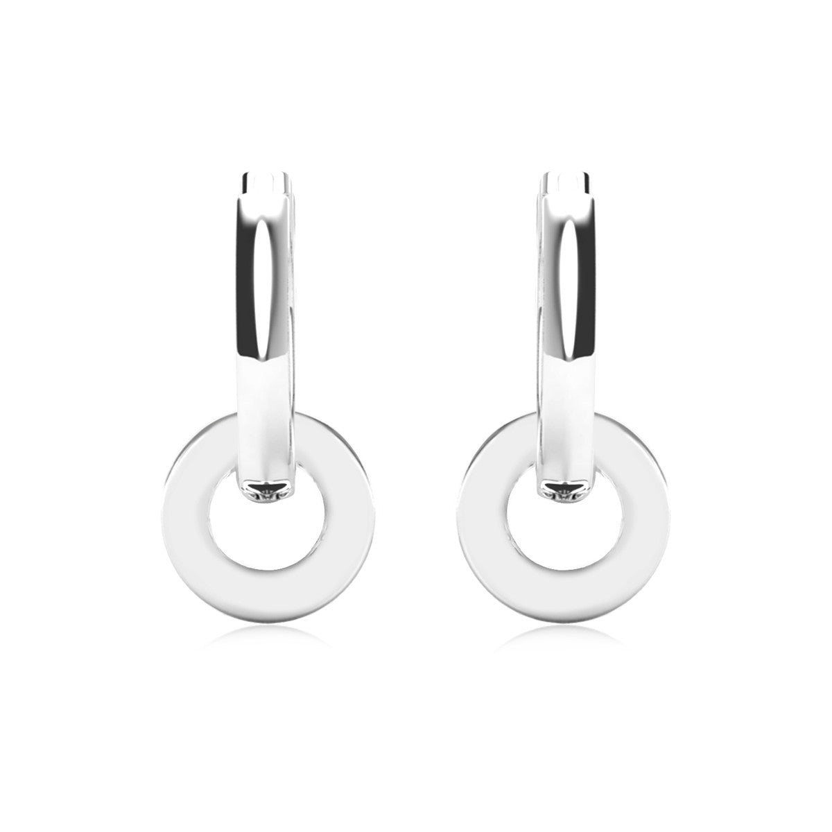 Nala 18k White Gold Plated Hoop Earrings with Swarovski Crystals