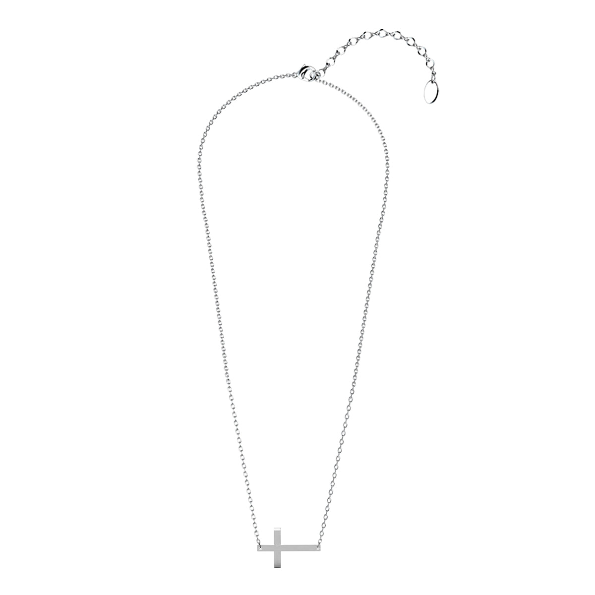 Nancy 18k White Gold Plated Cross Pendant Necklace