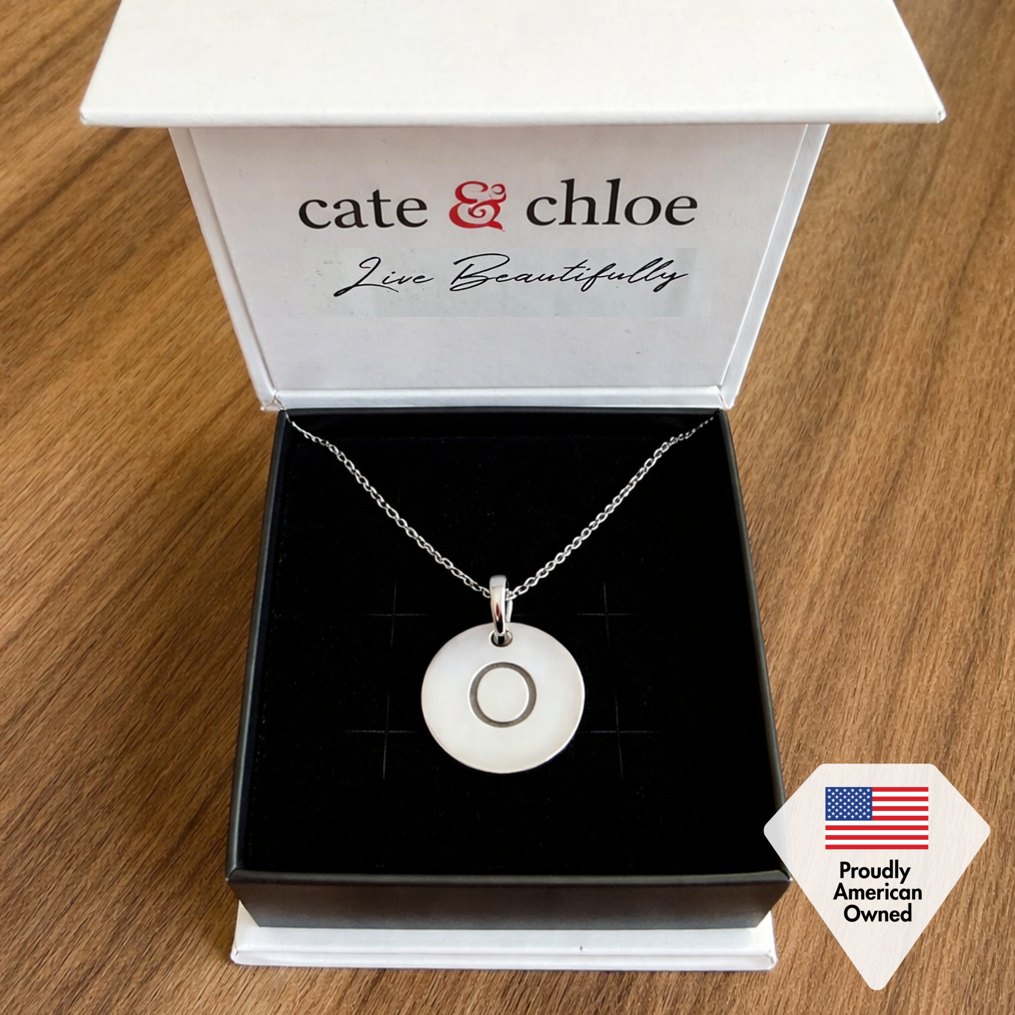 Summer Collection 18k White Gold Plated Engraved Initial Letter Pendant Necklace