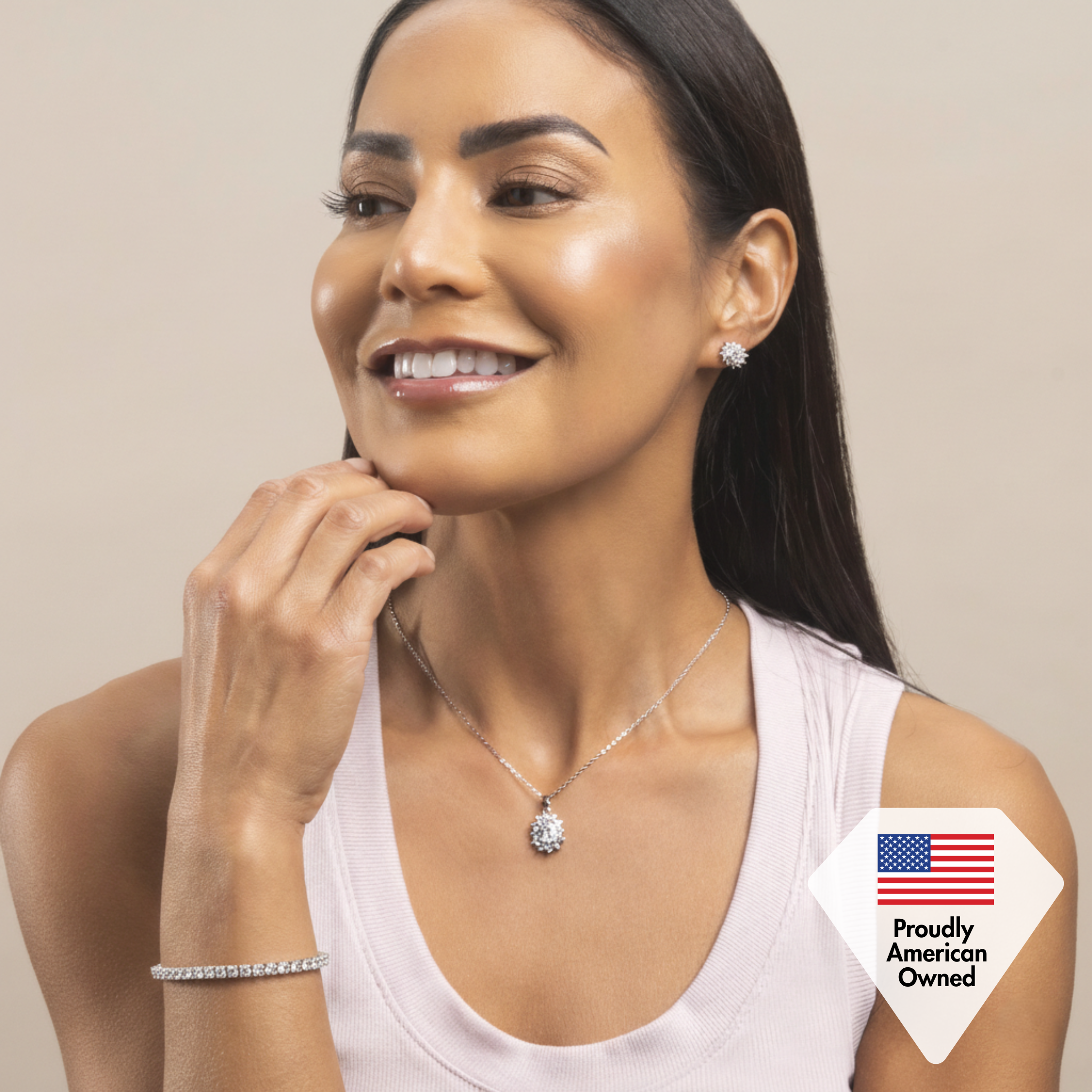 Olivia, Joelle, Kaylee White Gold Plated Tennis Bracelet for Women (Set of 3)