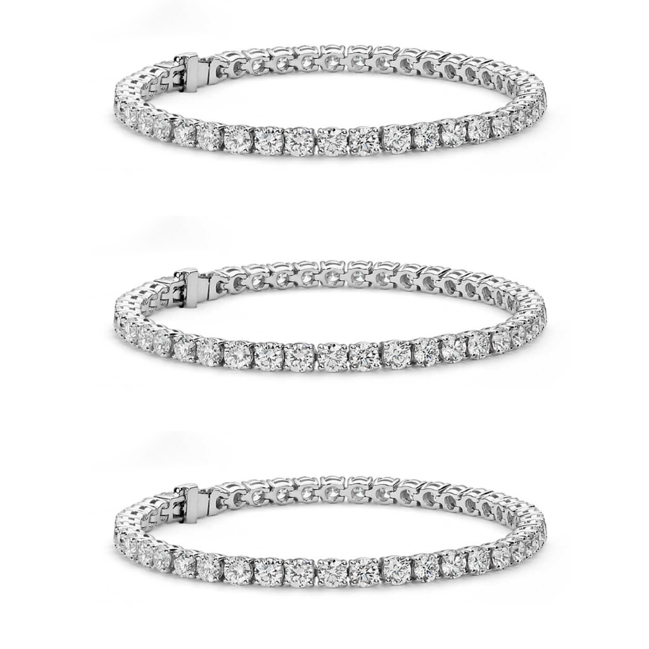 Olivia 18k Gold Plated Tennis Bracelet with Simulated Diamond Crystals (Set of 3)