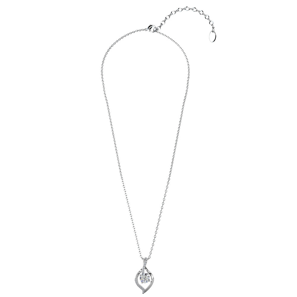 Sabrina 18k White Gold Plated Pendant Necklace with Crystals
