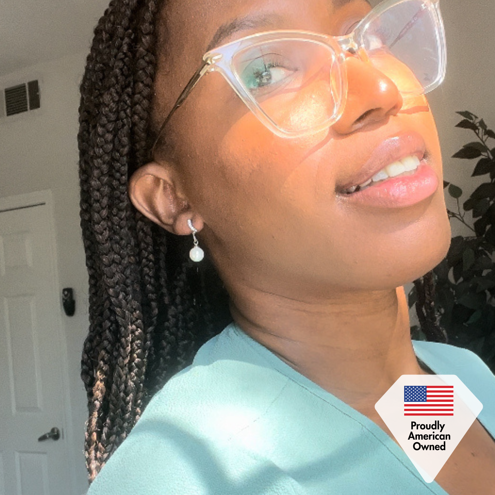 Ophelia 18k 白金镀金水滴珍珠水晶耳环