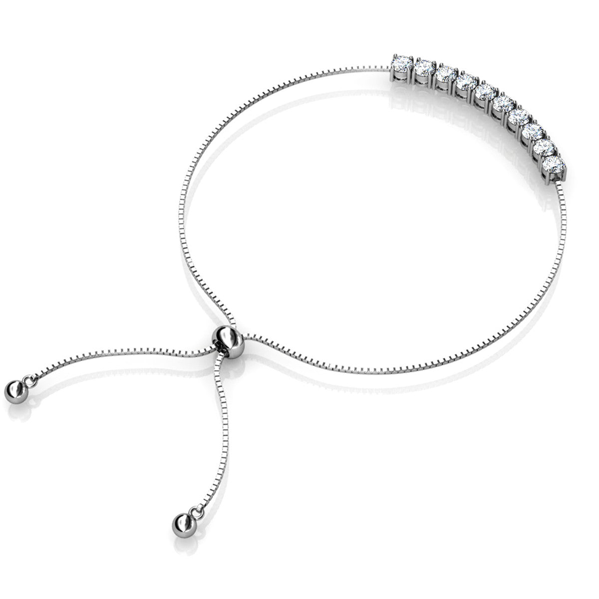 Cameron 18k White Gold Plated Crystal Bracelet