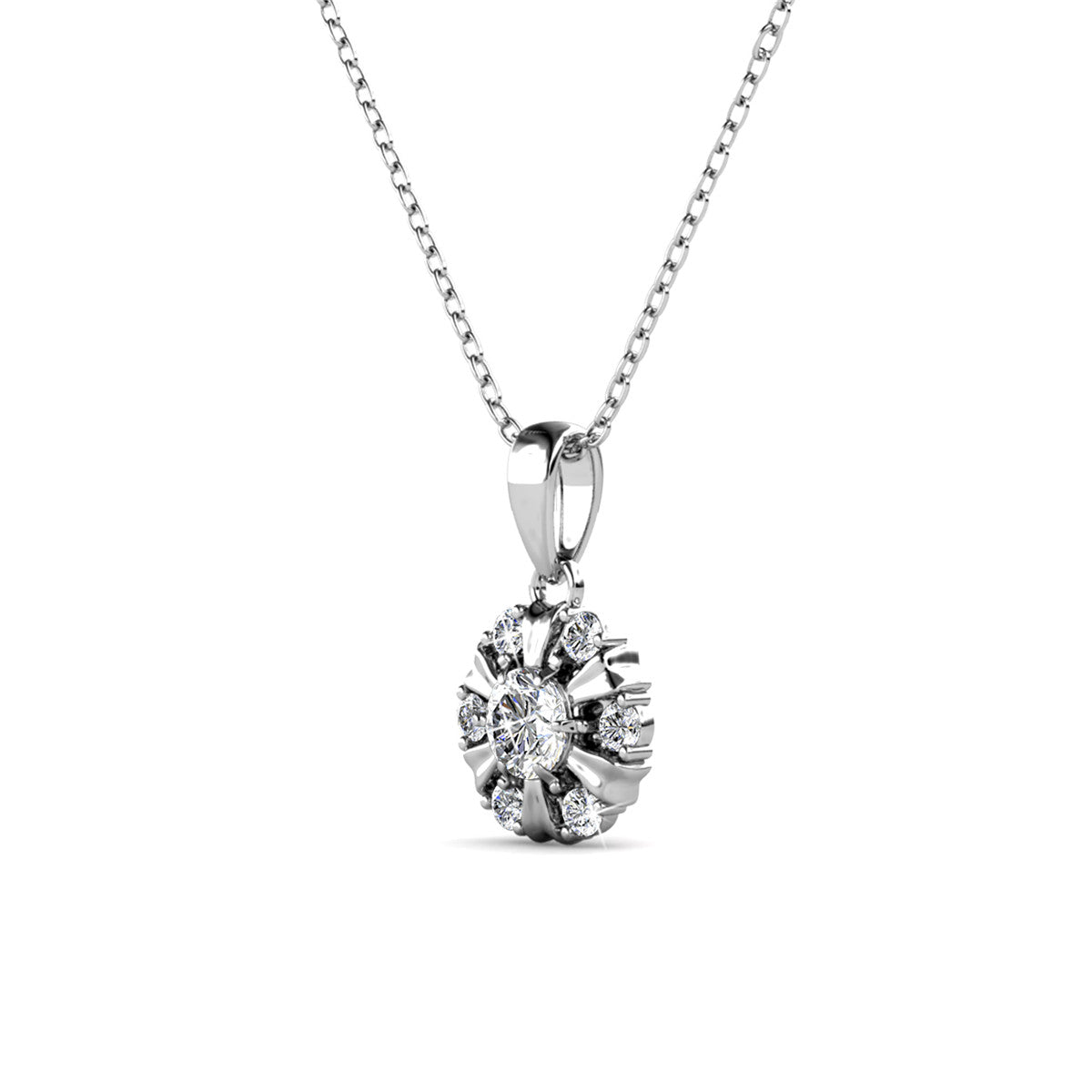 Millie 18k White Gold Plated Crystal Necklace
