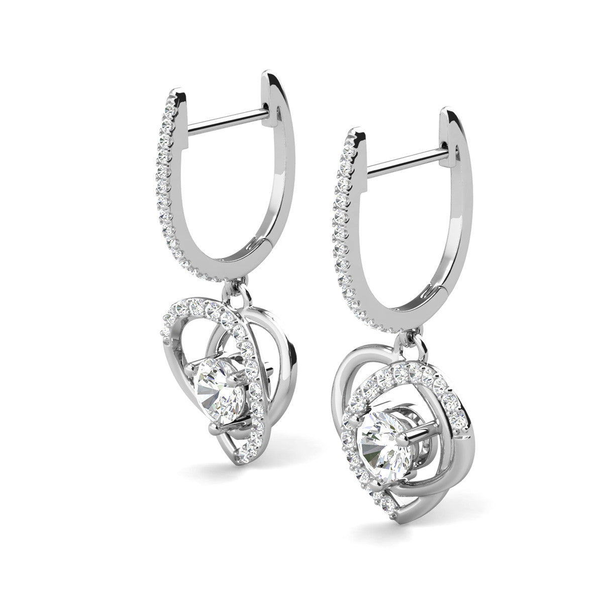 Moissanite by Cate & Chloe Naomi Sterling Silver Drop Earrings with Moissanite Crystals