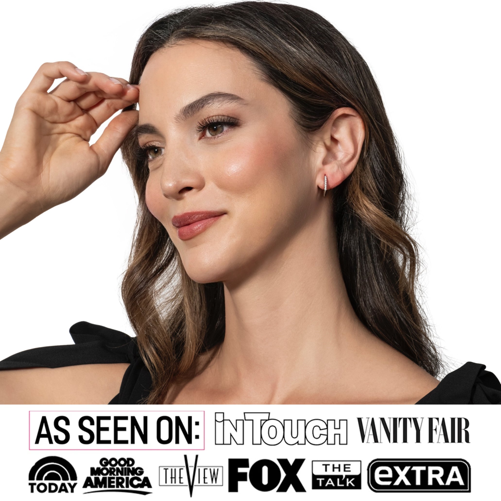 Phoebe 18k White Gold Plated 14mm Hoop Earrings with Swarovski Crystals