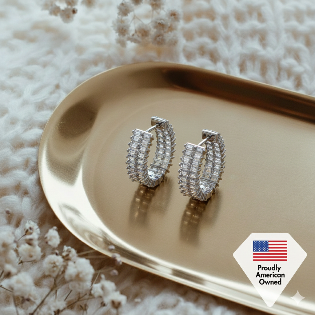 Pixie 18k 白金镀金圈形耳环