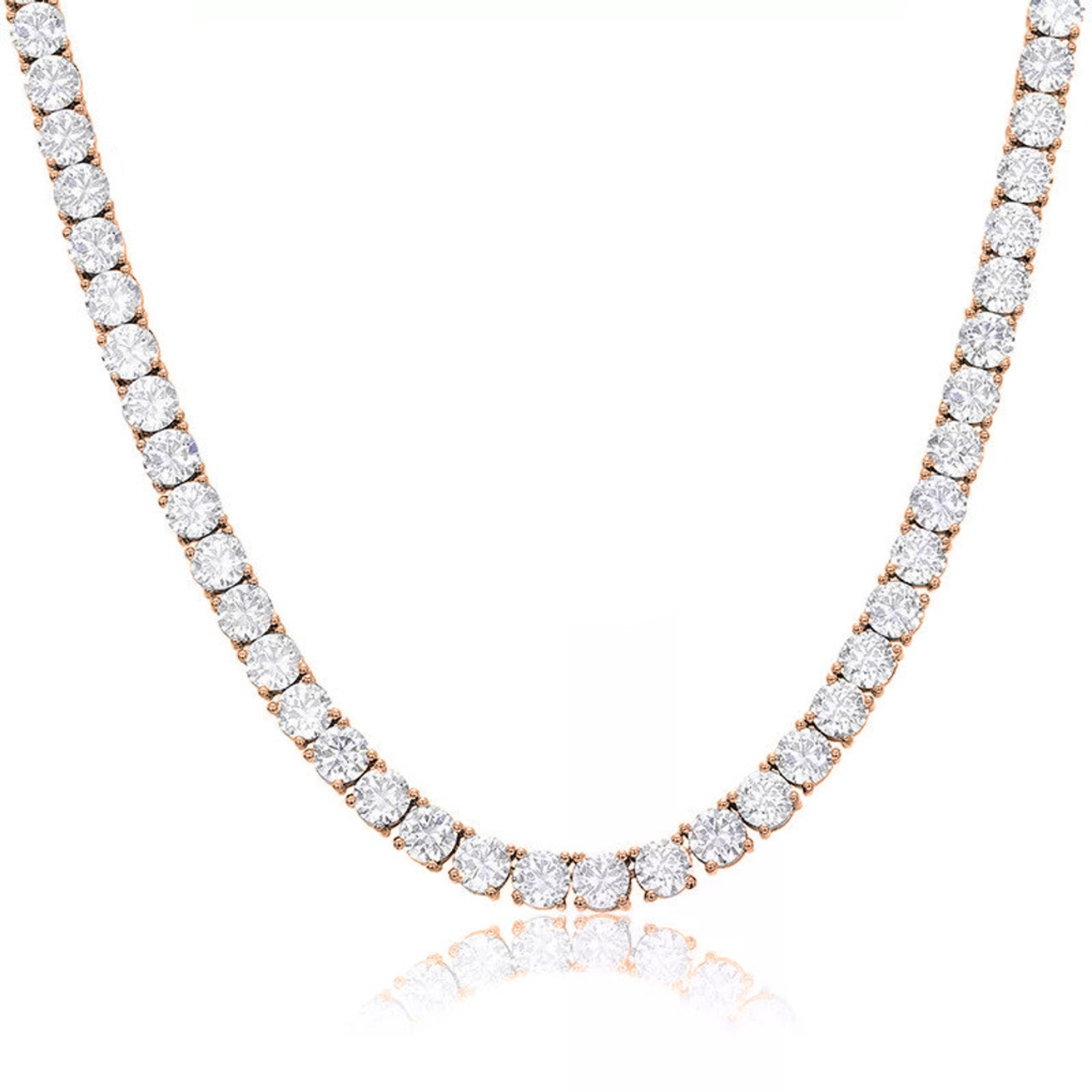 Collana tennis lineare in oro bianco 18k e diamanti | GV Collana tennis lineare in oro bianco 18k e diamanti | GV
