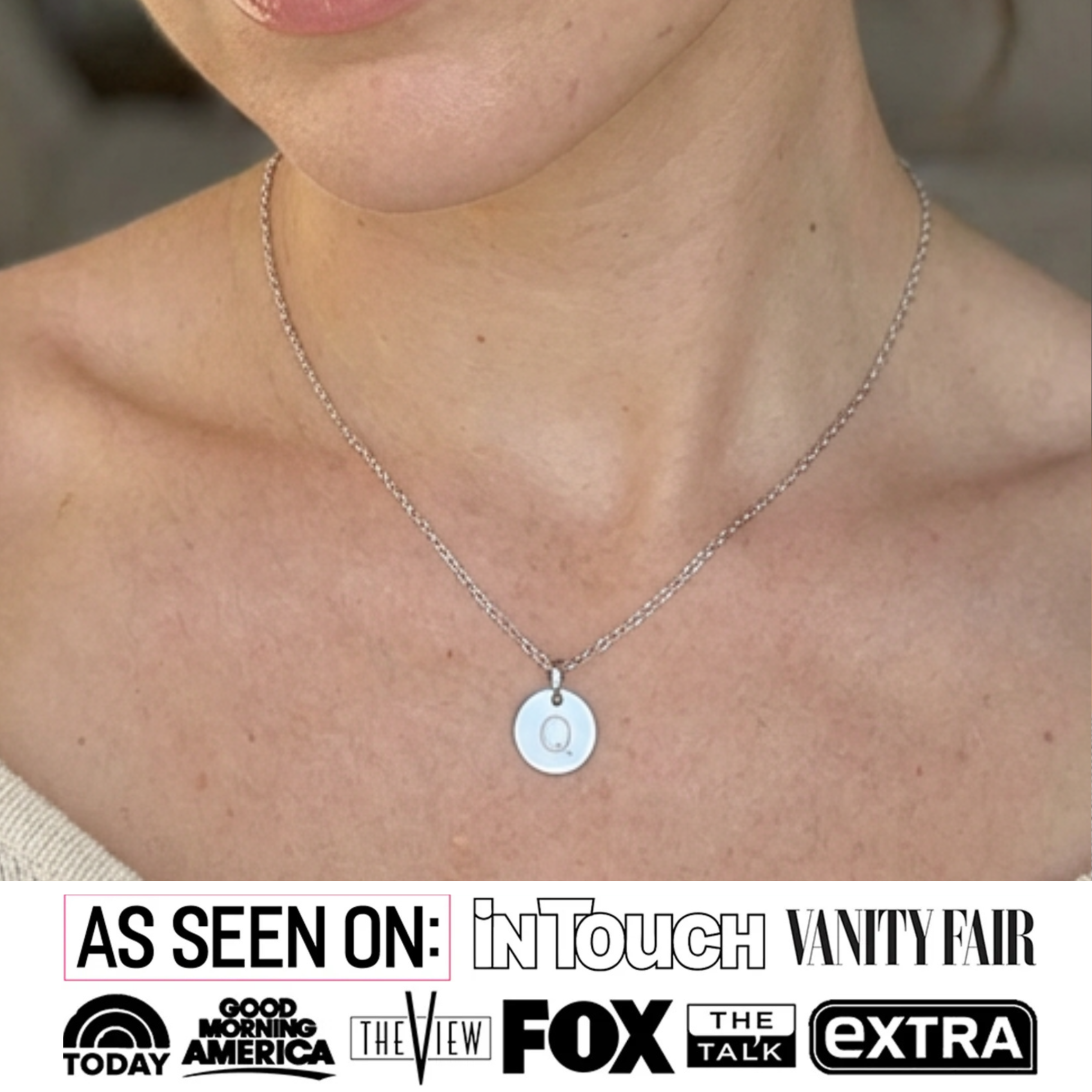 Summer Collection 18k White Gold Plated Engraved Initial Letter Pendant Necklace