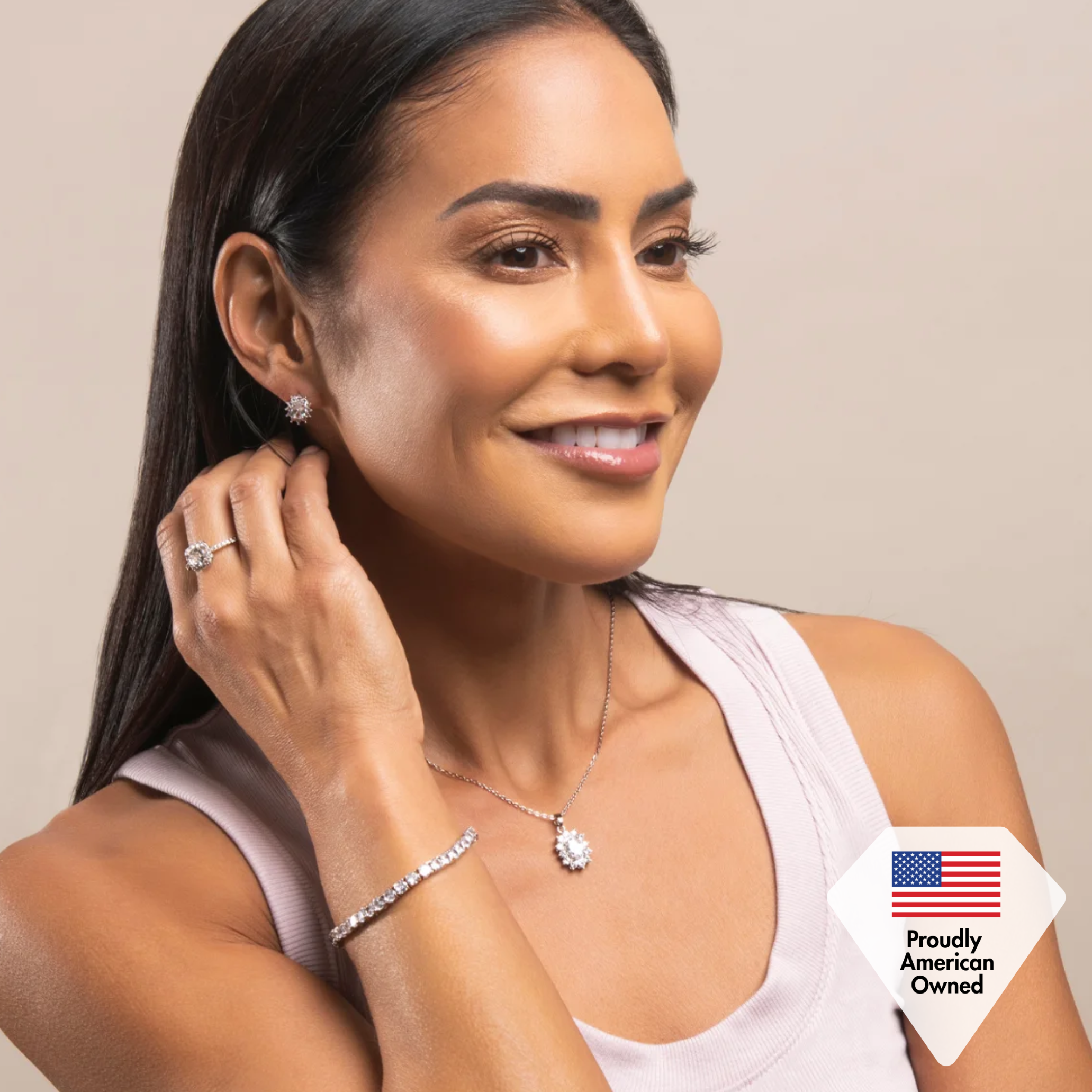 Calliope, Sage, Isla 18k White Gold Plated Necklace for Women (Set of 3)