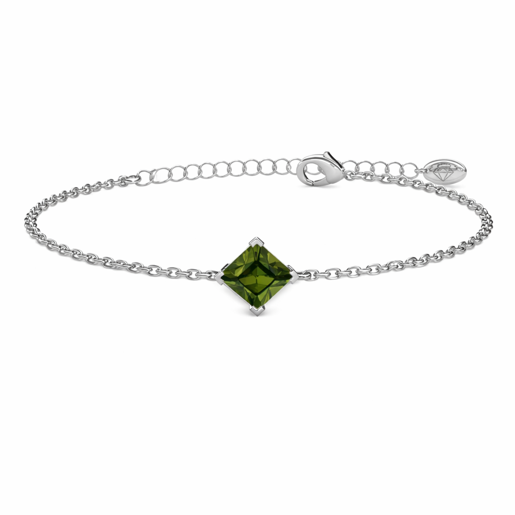 Samantha 18k White Gold Plated Bracelet with Black Swarovski Crystal